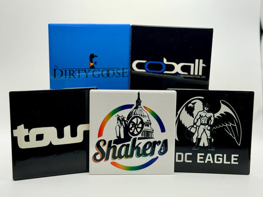 DC Queer Bars Ceramic Coaster | LGBTQ+ DC Nightlife, Handmade in Washington DC