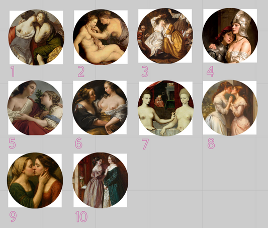 Sapphic Renaissance Ceramic Coasters | Queer Art Coaster, LGBTQ+ Home Decor, Handmade Washington DC