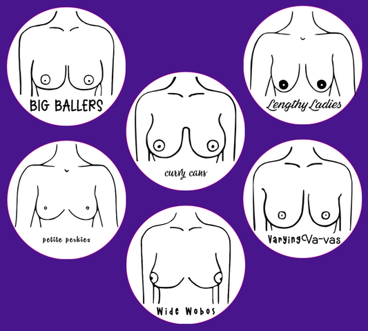 Boob Types Coasters | Ceramic Tile Coaster Set | Funny Feminist Gift | LGBTQ+ Sapphic Queer Home Decor