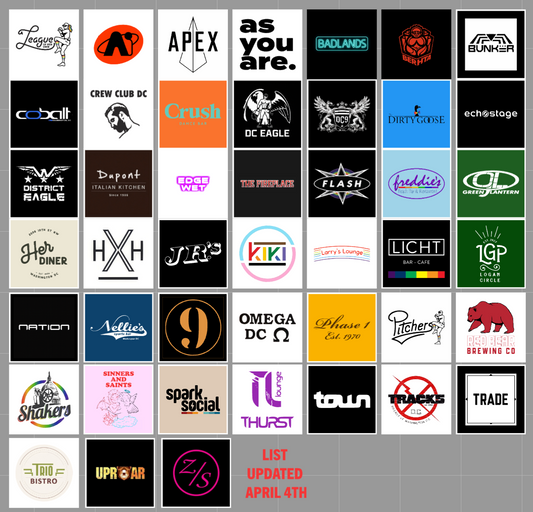 DC Queer Bars Ceramic Coaster | LGBTQ+ DC Nightlife, Handmade in Washington DC